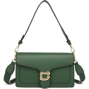 Women Green Imported Leather Trendy Small Cross Body Evening Shoulder Handbag